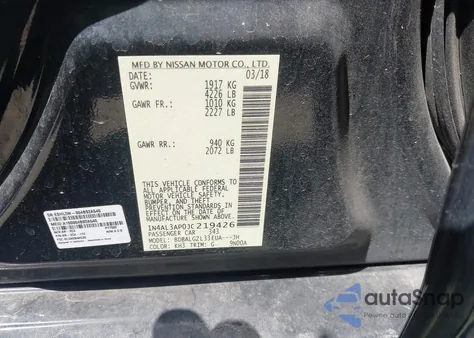 2018 Nissan Altima 2.5 S z USA, uszkodzony, nr VIN 1N4AL3AP0JC219426